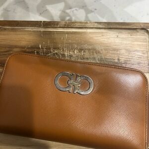Salvatore Ferragamo Brown Wallet with Emblem